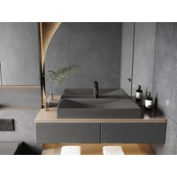 Rechteckiges Aufsatzwaschbecken aus Beton - B 80 x T 48 cm - SEROV von Shower & Design