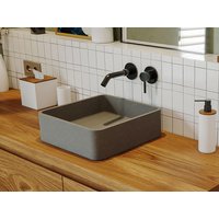 Quadratisches Aufsatzwaschbecken aus Beton - B 39 x T 39 cm - STOCHI von Shower & Design