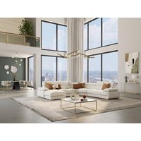 Große Wohnlandschaft - Ecke Links - Leder - Weiß  - ELEVANTO von Vente-unique