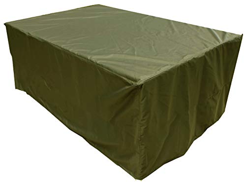 KaufPirat Premium Abdeckplane 100x100x85 cm Gartenmöbel Gartentisch Hülle Abdeckung Haube Schutzhülle Abdeckhaube 6.000 mm Wasserbeständigkeit Olivgrün von KaufPirat