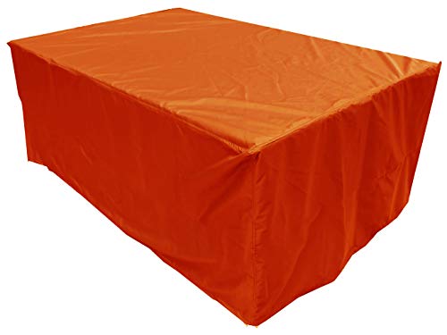 KaufPirat Premium Abdeckplane 200x100x75 cm Gartenmöbel Gartentisch Hülle Abdeckung Haube Schutzhülle Abdeckhaube 6.000 mm Wasserbeständigkeit Orange von KaufPirat