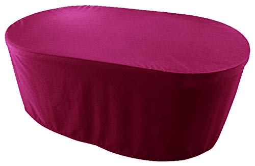 KaufPirat Premium Abdeckplane Oval 120x70x70 cm Gartenmöbel Gartentisch Hülle Abdeckung Haube Schutzhülle Abdeckhaube 6.000 mm Wasserbeständigkeit Bordeaux von KaufPirat