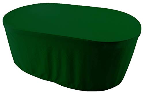 KaufPirat Premium Abdeckplane Oval 130x95x75 cm Gartenmöbel Gartentisch Hülle Abdeckung Haube Schutzhülle Abdeckhaube 6.000 mm Wasserbeständigkeit Tannengrün von KaufPirat