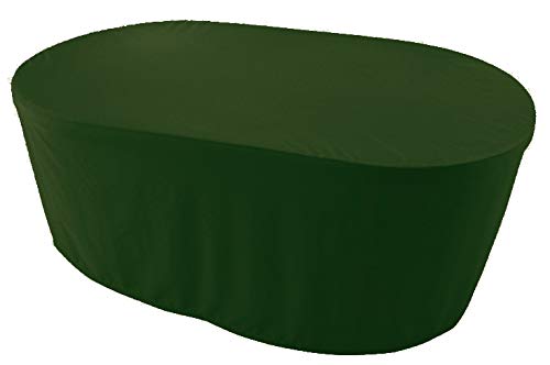 KaufPirat Premium Abdeckplane Oval 135x90x75 cm Gartenmöbel Gartentisch Hülle Abdeckung Haube Schutzhülle Abdeckhaube 6.000 mm Wasserbeständigkeit Olivgrün von KaufPirat