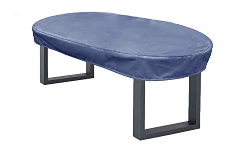 Premium Abdeckplane Oval 150x100x15 cm Essbank Sitzbank Holzbank Gartenmöbel Gartentisch Hülle Abdeckung Haube Schutzhülle Abdeckhaube 900 D, 500 g/m², 6.000 mm Wasserbeständigkeit Anthrazit von Kaufpirat