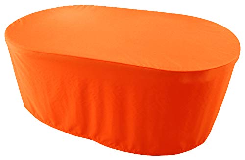 KaufPirat Premium Abdeckplane Oval 150x100x70 cm Gartenmöbel Gartentisch Hülle Abdeckung Haube Schutzhülle Abdeckhaube 6.000 mm Wasserbeständigkeit Orange von KaufPirat