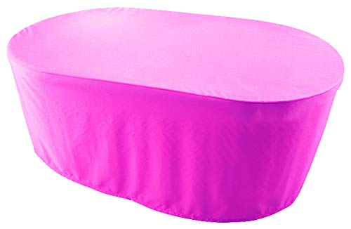 Kaufpirat Premium Abdeckplane Oval 195x120x70 cmHolzbank Gartenmöbel Gartentisch Hülle Abdeckung Haube Schutzhülle Abdeckhaube 900 D, 500 g/m², 6.000 mm Wasserbeständigkeit Pink von Kaufpirat