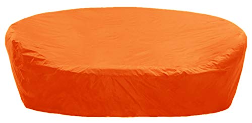 KaufPirat Premium Abdeckplane Sonneninsel Rund Ø 225x85 cm Gartenmöbel Gartentisch Hülle Abdeckung Haube Schutzhülle Abdeckhaube 6.000 mm Wasserbeständigkeit Orange von KaufPirat