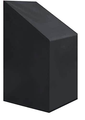 Premium Abdeckplane Stapelstühle 60x75x75/100 cmEssbank Sitzbank Holzbank Gartenmöbel Gartentisch Hülle Abdeckung Haube Schutzhülle Abdeckhaube 900 D, 500 g/m², 6.000 mm Wasserbeständigkeit Schwarz von Kaufpirat