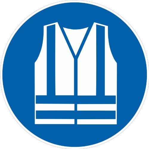 Aufkleber ASR-A1-3 (DIN EN ISO 7010) "M015 Warnweste benutzen" 20 x 20 cm von Kaufdeinschild