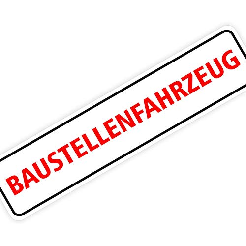 Magnetschild Magnettafel Schild Baustellenfahrzeug 300x70 mm 0,9 mm stark haftend runde Kanten von KDS