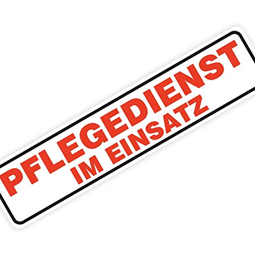 Magnetschild Magnettafel Schild Pflegedienst im Einsatz 300x70 mm 0,9 mm stark haftend runde Kanten von KDS