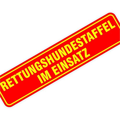 Magnetschild Magnettafel Schild Rettungshundestaffel im Einsatz 300x70 mm 0,9 mm stark haftend runde Kanten von KDS