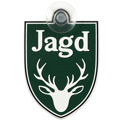 Schild, Autoschild Jagd mit Saugnapf, 1,1mm wetterfestes Material 75 x 100 mm groß, von innen oder außen GREEN von kaufdeinschild