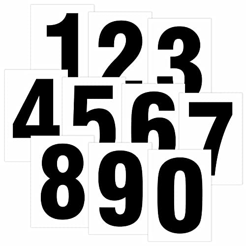 Zahl 5 schwarz auf weiß 12 cm hoch wetterfest als Aufkleber Regalbeschriftung Klebebuchstaben 80 x 120 mm von Kaufdeinschild