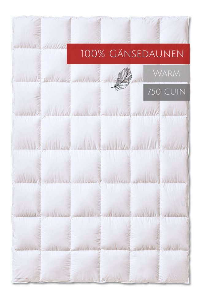 Gänsedaunenbettdecke, Premium 750, Kauffmann, Füllung: 100% Gänsedaunen, Bezug: 100% Baumwolle, allergikerfreundlich von Kauffmann