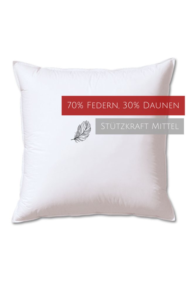 Kopfkissen Edition, Kauffmann, Füllung: 70% Federn, 30% Daunen, Bezug: 100% Baumwolle, allergikerfreundlich von Kauffmann