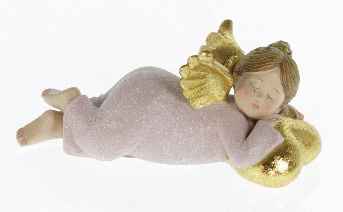 Kaufhaus le petit Engelfigur Engel Deko Schutzengel Weihnachtsengel Skulptur Figur Elfe Herz Objekt, Dekofigur Dekoskulptur Dekoobjekt aus Polyresin (Kunststein) von Kaufhaus le petit