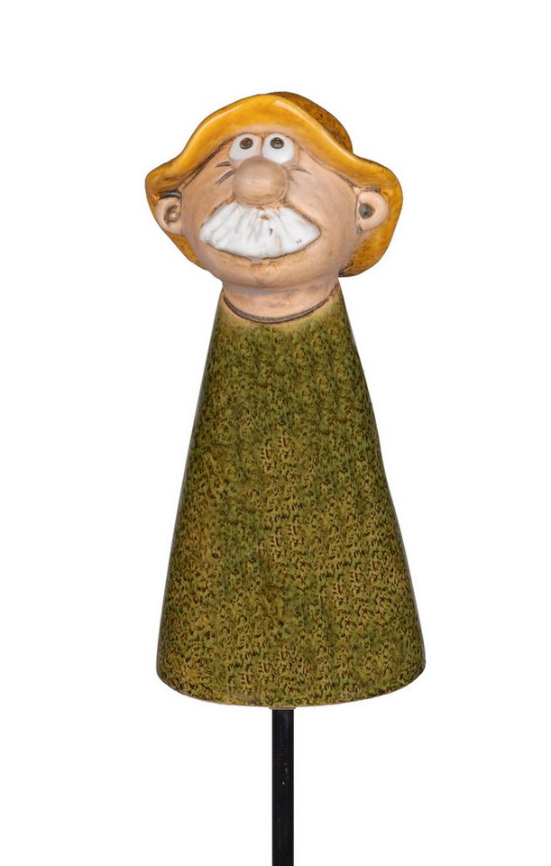 Kaufhaus le petit Gartenstecker Gartenstecker Mann Opa Keramik Deko Beet Stecker Figur Skulptur Objekt Dekofigur Dekoskulptur Dekoobjekt Gartenfigur aus Keramik von Kaufhaus le petit