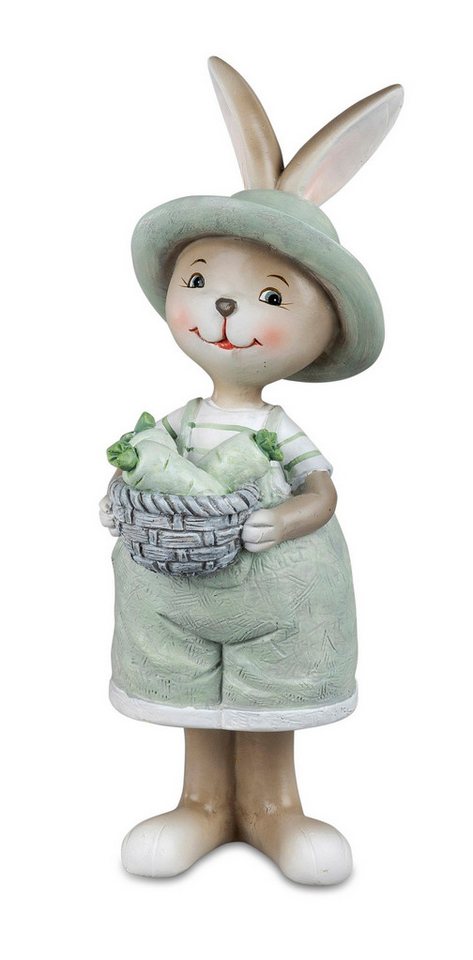 Kaufhaus le petit Osterhase Deko Hase Garten Hasen Mann Oster Tier Figur Skulptur Ei Osterei Korb, Dekofigur Dekoskulptur Osterfigur Tierfigur aus Polyresin (Kunststein) von Kaufhaus le petit