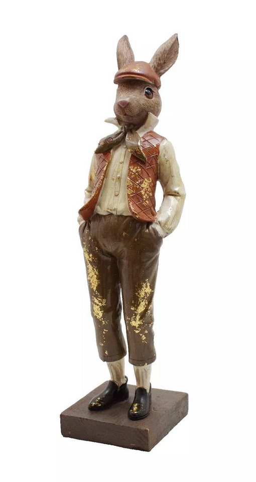 Kaufhaus le petit Osterhase Deko Hase Mann Oster Tier Figur Ei Osterei Kaninchen Skulptur Objekt, Dekofigur Dekoskulptur Osterfigur aus Polyresin (Kunststein) von Kaufhaus le petit