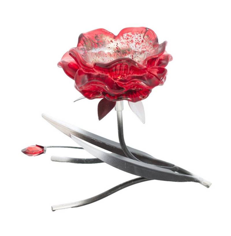 Kaufhaus le petit Teelichthalter Kerzenhalter Metall Glas Deko Windlicht Kerzenständer Blüte Leuchter, individuell Einsetzbar von Kaufhaus le petit