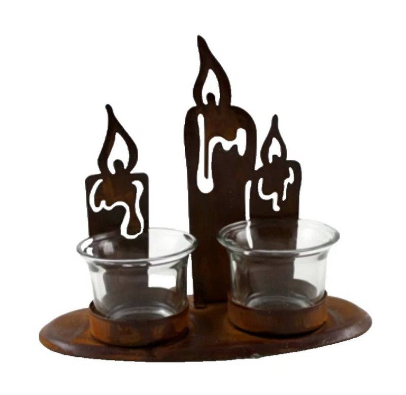 Kaufhaus le petit Teelichthalter Teelichthalter Kerzenhalter Metall Glas Deko Windlicht Kerzenständer, Leuchter Dekofigur Dekoskulptur Dekoobjekt von Kaufhaus le petit