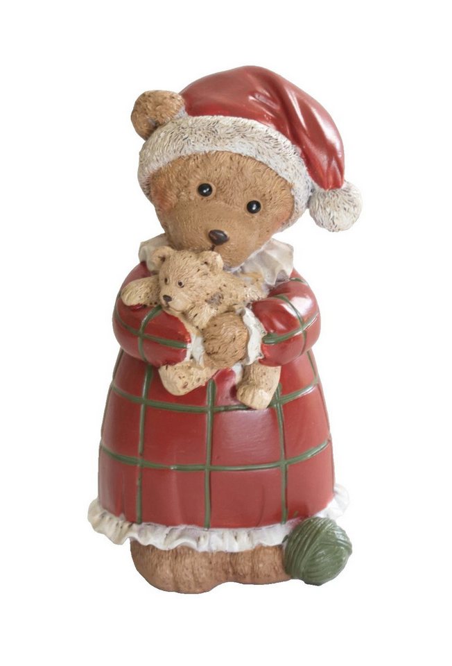 Kaufhaus le petit Tierfigur Deko Teddybär mit Bärchen Teddy Bär Frau Figur Skulptur Objekt, Nostalgie Dekofigur Dekoskulptur Dekoobjekt aus Polyresin (Kunststein) von Kaufhaus le petit