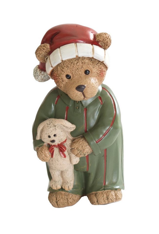 Kaufhaus le petit Tierfigur Deko Teddybär mit Bärchen Teddy Bär Mann Figur Skulptur Objekt, Nostalgie Dekofigur Dekoskulptur Dekoobjekt aus Polyresin (Kunststein) von Kaufhaus le petit