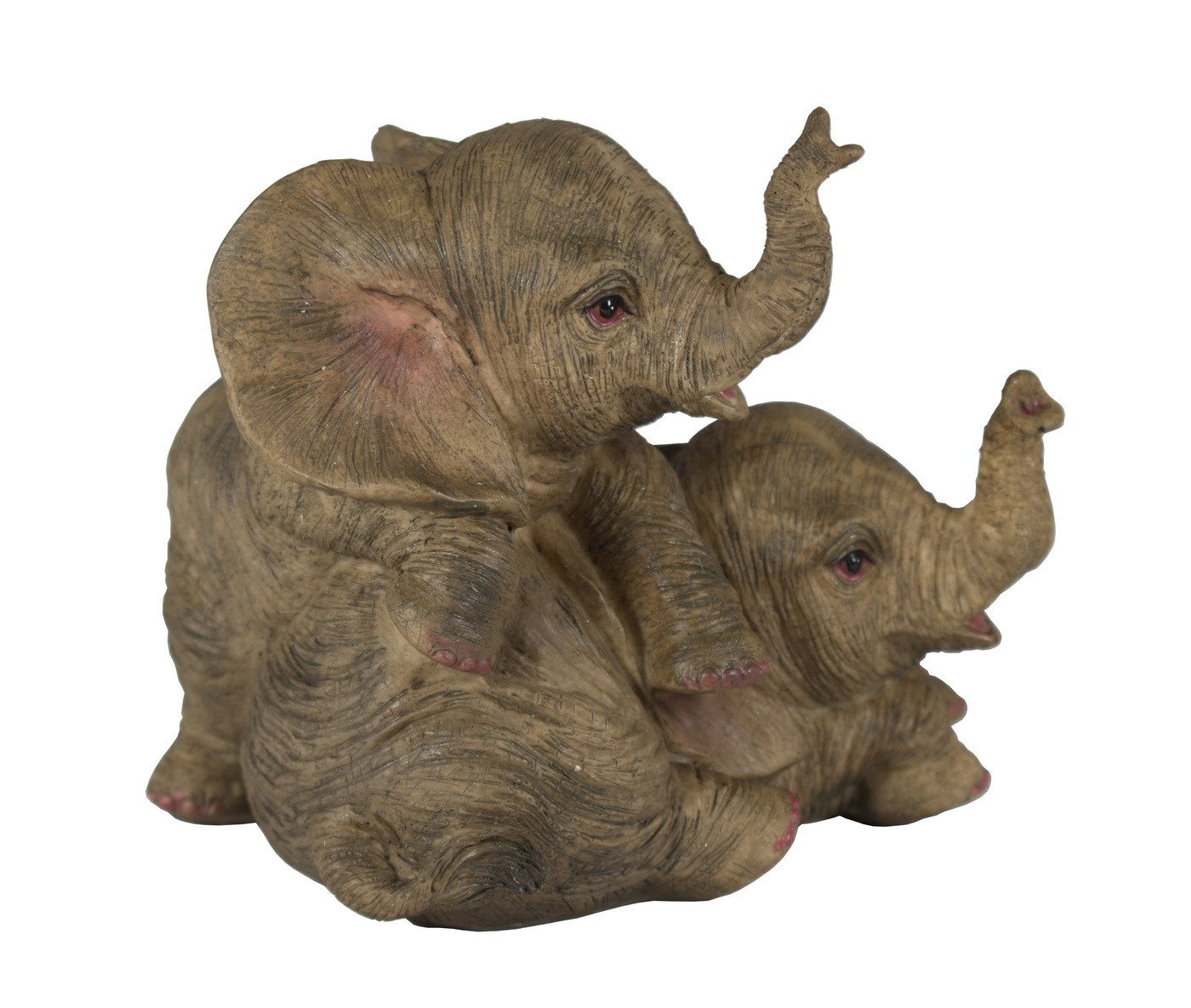 Kaufhaus le petit Tierfigur Elefant 2 Elefanten Baby Kinder Deko Garten Figur Skulptur Paar Objekt, Dekofigur Dekoskulptur Dekoobjekt aus Polyresin (Kunststein) von Kaufhaus le petit