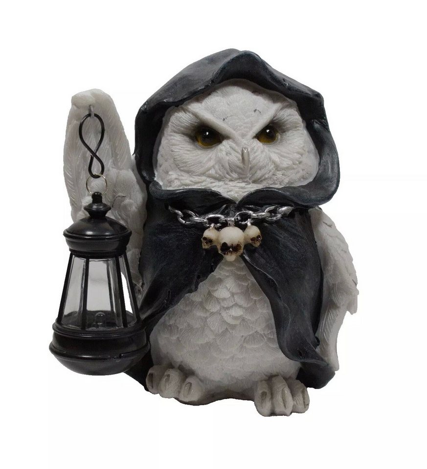 Kaufhaus le petit Tierfigur Gothic Deko Figur Eule Vogel Laterne Reaper Skulptur Objekt Totenkopf, Dekofigur, Dekoskulptur, Dekoobjekt aus Polyresin (Kunststein) von Kaufhaus le petit