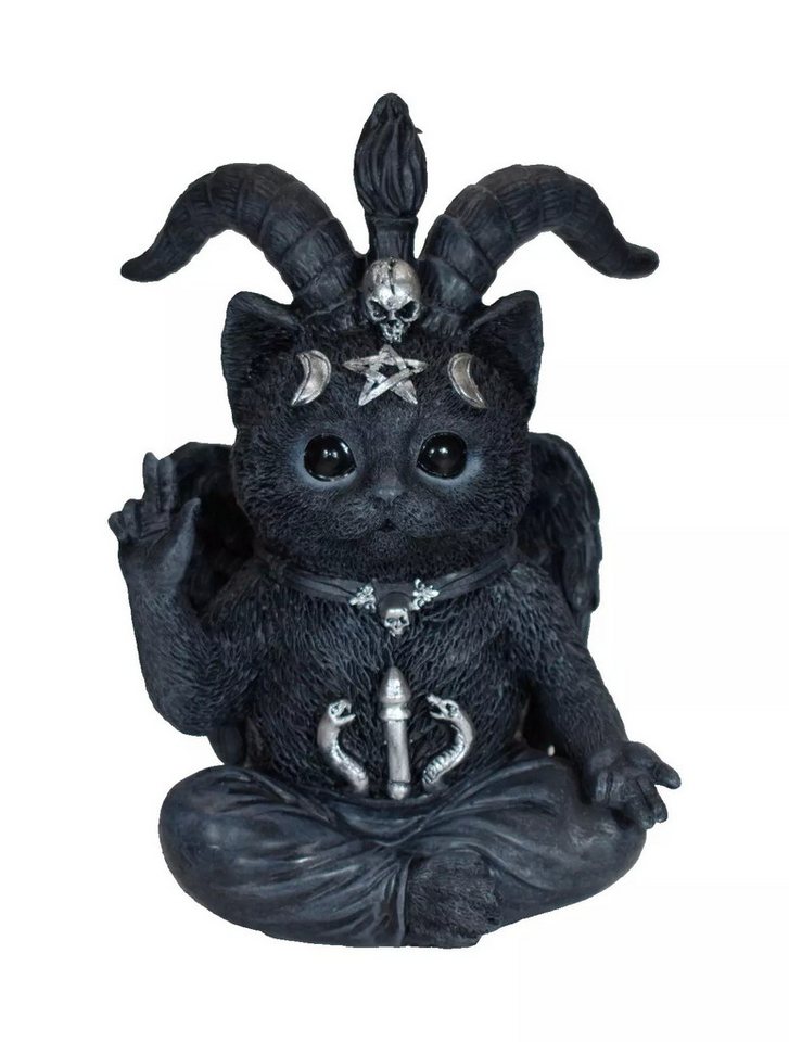 Kaufhaus le petit Tierfigur Gothic Deko Figur Katze Baphomet Reaper Skulptur Objekt Totenkopf, Dekofigur, Dekoskulptur, Dekoobjekt aus Polyresin (Kunststein) von Kaufhaus le petit