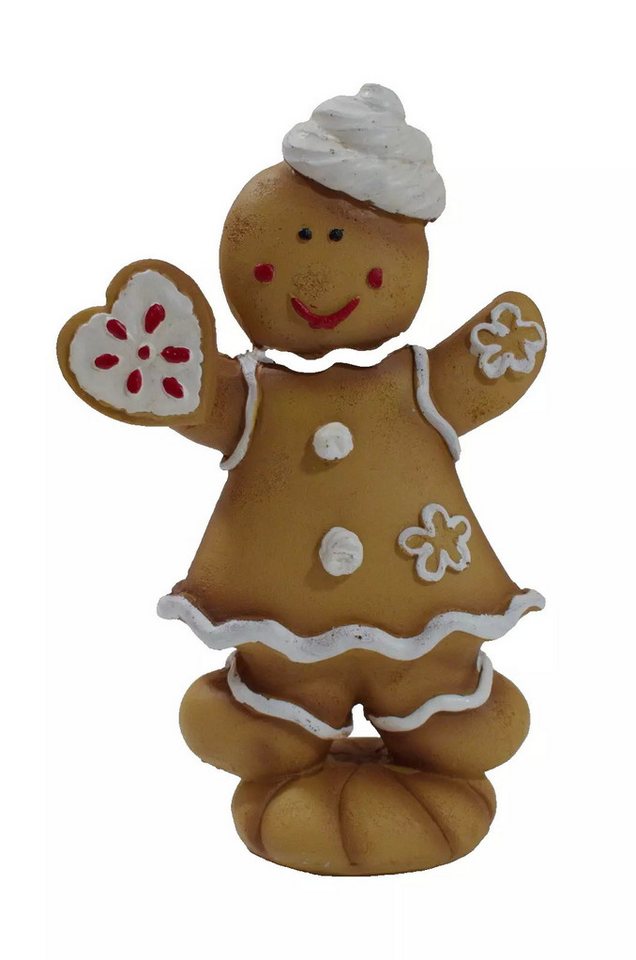 Kaufhaus le petit Weihnachtsfigur Lebkuchenfigur Lebkuchenmann mit Herz Deko Mann Figur Skulptur Objekt, Dekofigur, Dekoskulptur, Dekoobjekt aus Polyresin (Kunststein) von Kaufhaus le petit
