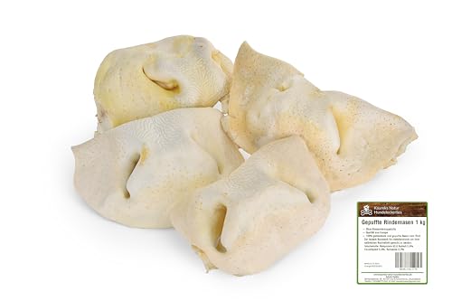 Kaureks Natur Hundeleckerlies, Rindernasen 1 kg, gepuffte Rindernasen, wie Rinderohren Rinderkopfhaut, Kausnack von Kaureks Natur Hundeleckerlies