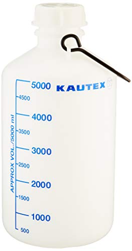 Kautex 225284131 Ballon, HDPE natur ohne Hahnanschluss/Verschluss, Blau graduiert, 5 L von Kautex