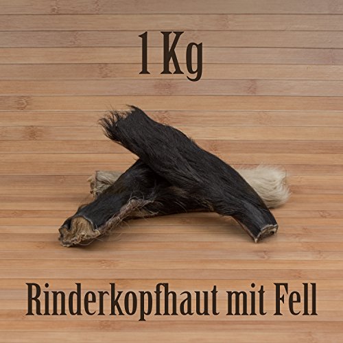 1 Kg Rinderkopfhaut mit Fell Fellhaut Fellstreifen Fellohren Kausnack Kauartikel Barf von Kauzeit