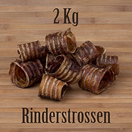 2 Kg Rinderstrossen Rinderluftröhren Kausnack Kauartikel - wie Pferdestrossen Dörrfleisch von Kauzeit