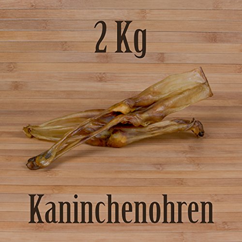 2 Kg ca. 200 Stück Getrocknete Kaninchenohren wie Schweineohren Rinderohren Kausnack Kauartikel von Kauzeit