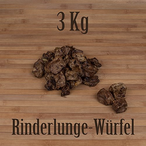 3 Kg Rinderlunge Würfel fettarm Leckerlie Belohnung Traning Kausnack Kauartikel von Kauzeit