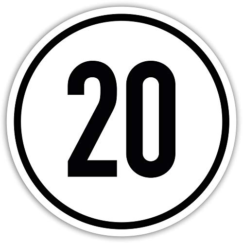 Kavaro 20 km/h Aufkleber | Aufkleber für Baumaschinen, Gabelstapler, Landwirtschaft etc. | Tempo 20 | Plakette | 20 kmh Aufkleber nach DIN1451 | 100% witterungsbeständig | UV-Schutzschicht | 20cm von KAVARO