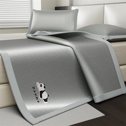 Kavenza Sommer Schlafmatte Bambus, Sommer Rattan Mattenbett, Faltbare Bambus-kühlmatratze, Matratzen Sommermatte, rutschfest Atmungsaktiv, Für Einzel-doppelbett-schulfamilie(Gray,120cm) von Kavenza