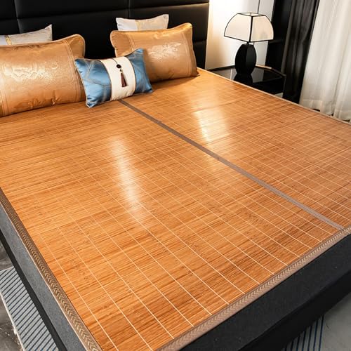 Schlafmatte Bambus, Faltbare Bambus-kühlmatratze, Atmungsaktive Karbonisierte Mahjong-bambusmatte, Kühlendes Bett für Zuhause, Schule, Schlafsaal, Braun (Size : 90 * 190 cm)(Color B,120x190cm) von Kavenza