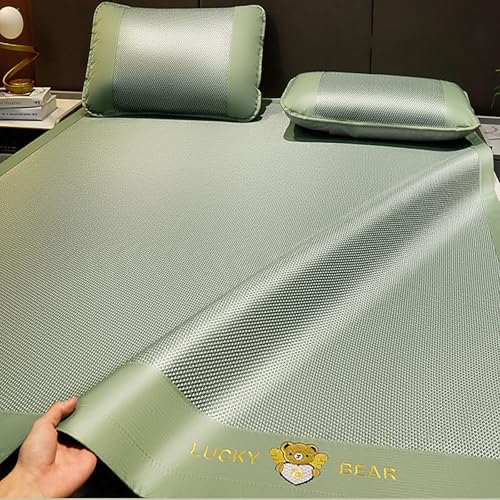 Sommer Schlafmatte Bambus, Atmungsaktive Karbonisierte Mahjong-bambusmatte, Bett Schlafen Pad Für Die Kühlung Im Schlafzimmer Zu Hause-faltbar Erfrischend, Doppelseitige Verwendung(Green,90 * 200cm) von Kavenza