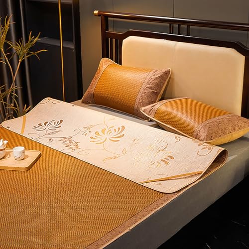Sommer Schlafmatte Bambus, Faltbare Bambus-kühlmatratze, Bambusmatte Bett Schlafen Pad Für Die Kühlung Im Schlafzimmer Zu Hause-faltbar Erfrischend, Atmungsaktiv, Doppelseitige(Color A,80*190cm) von Kavenza