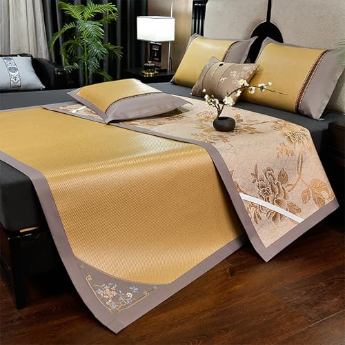 Sommer Schlafmatte Bambus, Faltbare Bambus-kühlmatratze, Rutschfest Atmungsaktiv, Bambusmatte Bett Schlafen Pad Für Die Kühlung Im Schlafzimmer Zu Hause-Doppelseitige Verwendung(Color C,150cm) von Kavenza