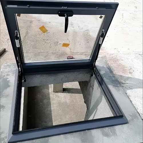 Dachfenster Für Wohnhäuser, Lichtschacht Für Schräge/Flache Dächer, Manuell Belüftete Ausstiegsfenster, Anpassbares Oberlicht Für Flur, Wintergarten, Treppe Und Garage(LxW 50x65cm/19.7x25.6in) von Kaverno