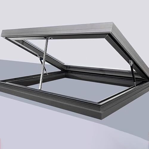 Kaverno Dachfenster Mit Sonnenschutzfolie Und Handschuhen, Lichtschacht Für Schräg- Oder Flachdach, Anpassbare Dachluke Mit Doppeltem Gehärtetem Glas Für Keller(Black,LxW 95x90cm/37.4x35.4in) von Kaverno