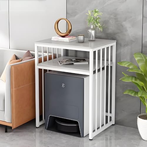 Kaverno Roboterstaubsauger Regal Mit Steinplatte, Aufbewahrungsregal Für Zuhause, Versteckte Offene Regale Mit Verstellbaren Füßen Für Wohnzimmer, Schlafzimmer, Küche(Gray,60 * 40 * 83cm) von Kaverno