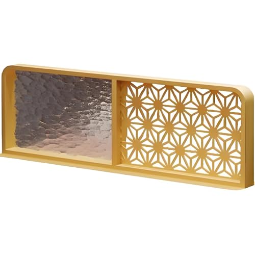 Kaverno Trennwände for Essbereiche, Eisenteiler for Essbereiche Schreibtisch Arbeitsplatte, Niedriger Zaun Esszimmer-Trennwand Aus Glas für Büro, Hotel, Bar, Schlafzimmer(Gold,100 * 30cm) von Kaverno