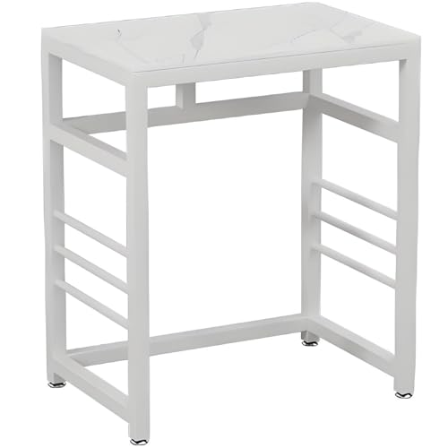 Staubsauger Aufbewahrungsregal mit Schieferplatte, Multifunktionales Modernes Staubsaugergestell, Hotel- und Apartment-Roboterregal mit Verstellbaren Füßen für Wohnzimmer(Off-White,40 * 40 * 70cm) von Kaverno